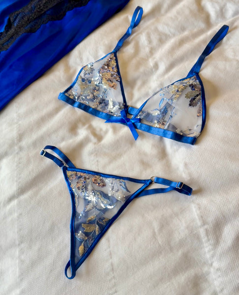 Dawn Mist Embroidered Lingerie Set